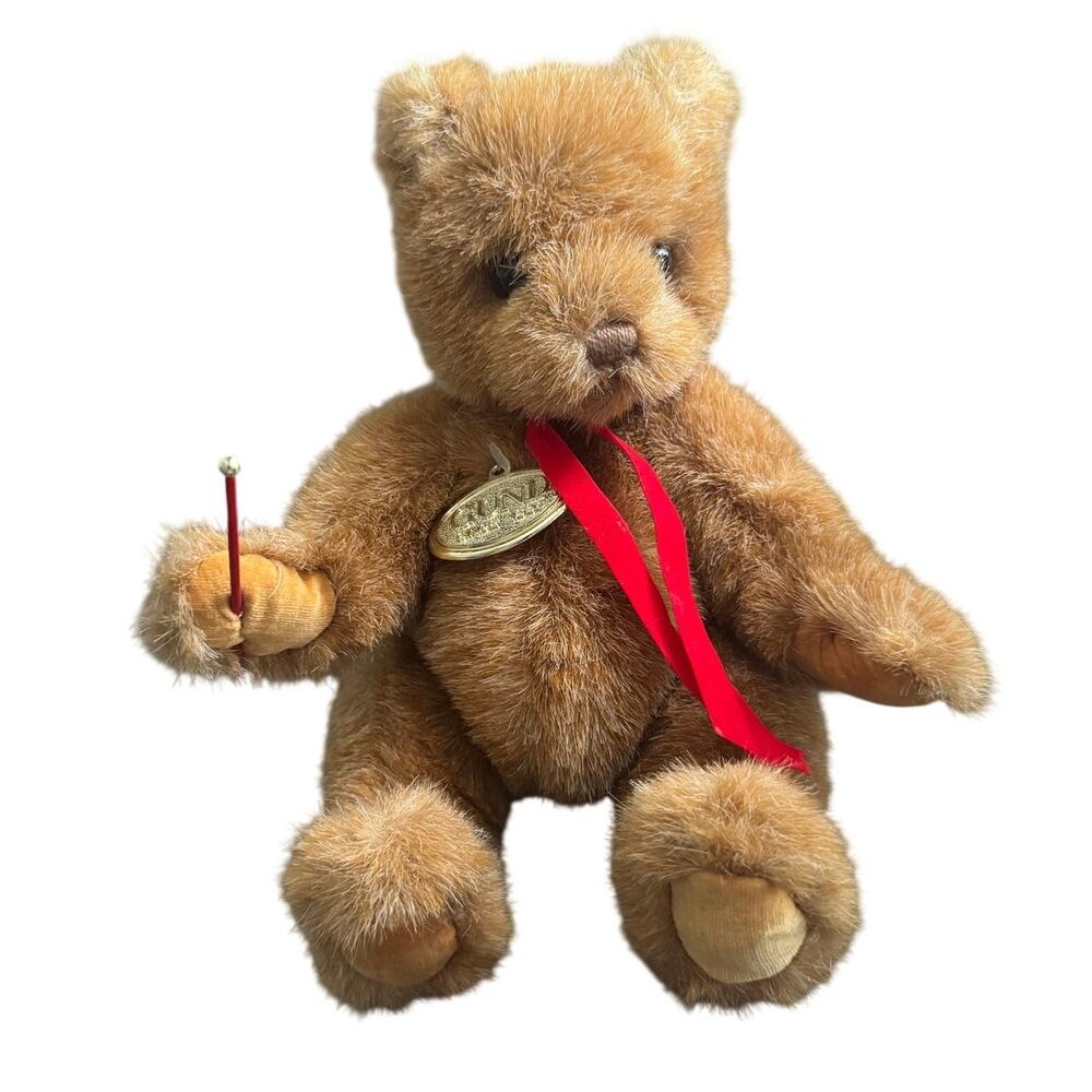 Vintage 1989 Gund Light Brown Plush Teddy‎ Bear Holding Wand